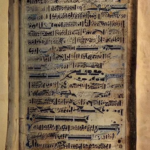 Prompt: ancient greek manuscript with pictures of airplanes