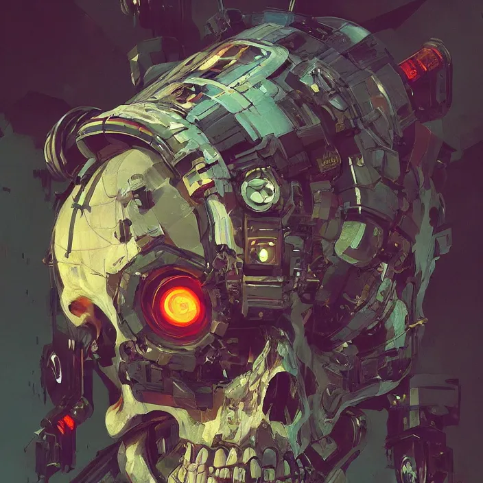 Prompt: a beautiful painting of a cyberpunk skull by sergey kolesov and vania zouravliov and pascal blanche. in style of colorful comic noir illustration, symmetry, sci fi, hyper detailed. octane render. trending on artstation