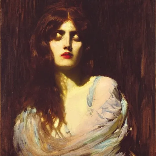 Image similar to painting of a woman with narcissistic personality disorder by john - joseph benjamin - constant