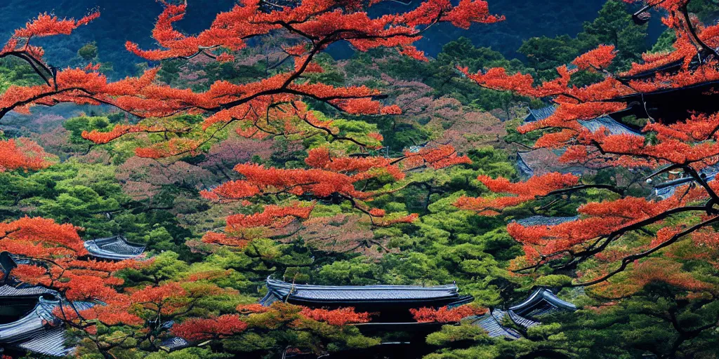 Prompt: Cosmology of Kyoto landscape