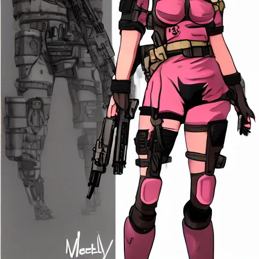 Image similar to Sundowner mercenary character from metal gear video game wearing a pink dress, male, trending on artstation