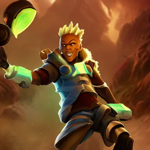 Image similar to Sandstorm Ekko from League of Legends