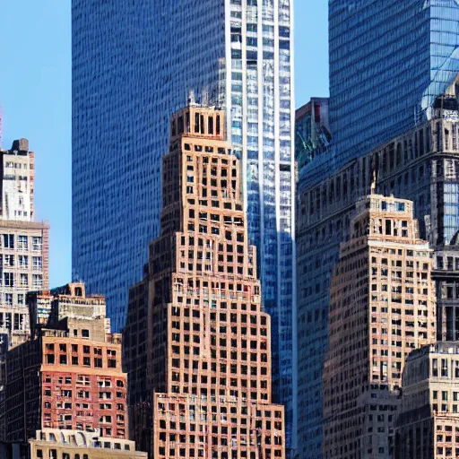 Image similar to a building of the shape of an amanita muscaria in the New York skyline