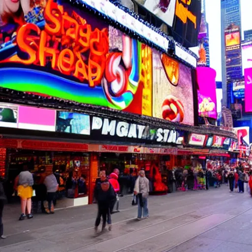 Image similar to a big candy shop in times square