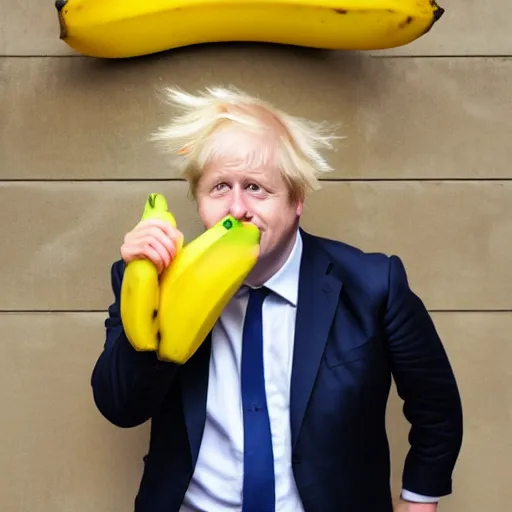 Image similar to boris johnson costumed like a banana, photo, 8 k