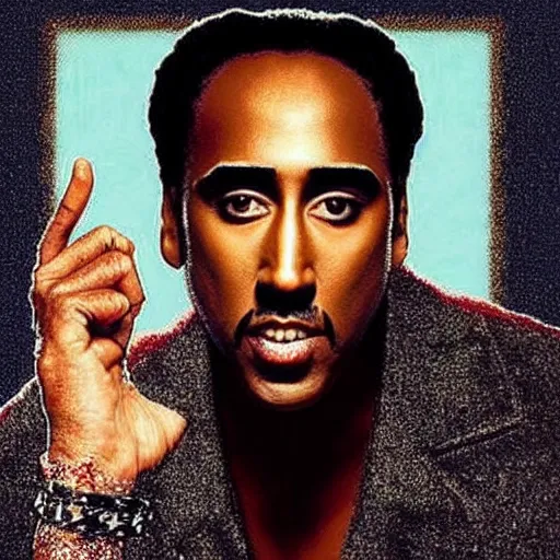 Image similar to black nicholas cage, photo