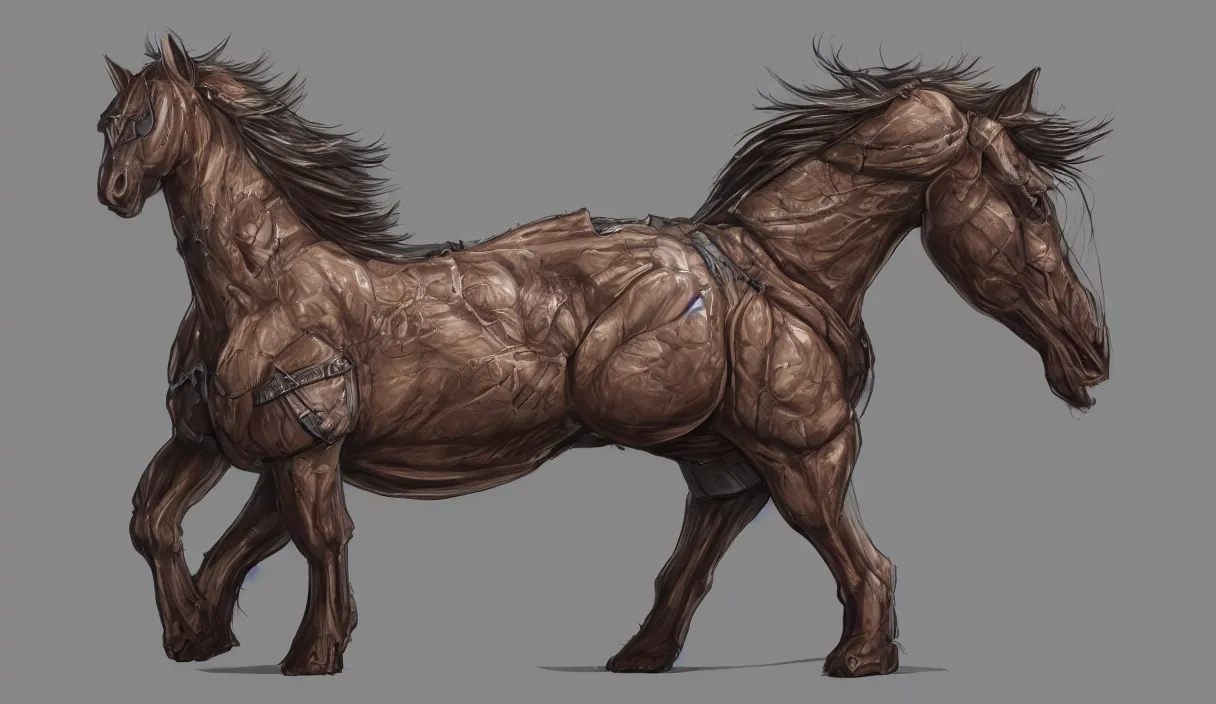 Image similar to anthropomorphic horse, female, 8 k concept art, by kadath, masterpiece, trending on artstation, 8 k