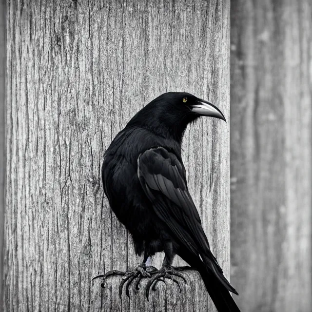 Image similar to crow on a fence post, nature photography, wildlife photography canon, sony, nikon, olympus, 4 k, hd, telephoto, award winning, depth of field, golden hour