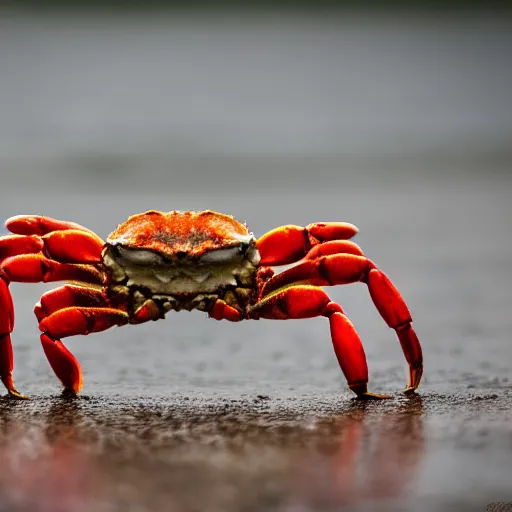 Image similar to crab biting the finger of an old man, canon eos r 3, f / 1. 4, iso 2 0 0, 1 / 1 6 0 s, 8 k, raw, unedited, symmetrical balance, wide angle