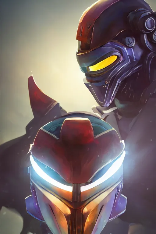 Image similar to epic mask helmet robot ninja portrait stylized as fornite style game design fanart by concept artist gervasio canda, behance hd by jesper ejsing, by rhads, makoto shinkai and lois van baarle, ilya kuvshinov, rossdraws global illumination radiating a glowing aura global illumination ray tracing hdr render in unreal engine 5