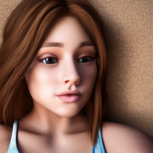 Prompt: Perfectly centered cute young woman, photorealistic, hyperdetailed, lifelike