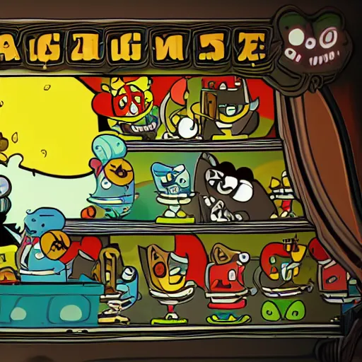 Image similar to a screenshot from cuphead