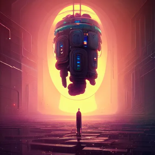 Image similar to existential dread, intricate, abstract, sci-fi, wacky, dreadful, horror, by Tooth Wu, by WLOP, by Beeple, by Dan Mumford, by Greg Rutkowski, Octane Render, digital painting highly detailed