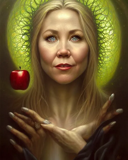 Image similar to detailed portrait of christina applegate apple!! gate!! by tomasz alen kopera and peter mohrbacher and johanna martine! and margaret keane! coherent luminescent