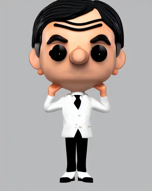 Image similar to mr bean as a funko pop!, studio lighting, white background, single body, no shadow, blender, trending on artstation, 8 k, highly detailed