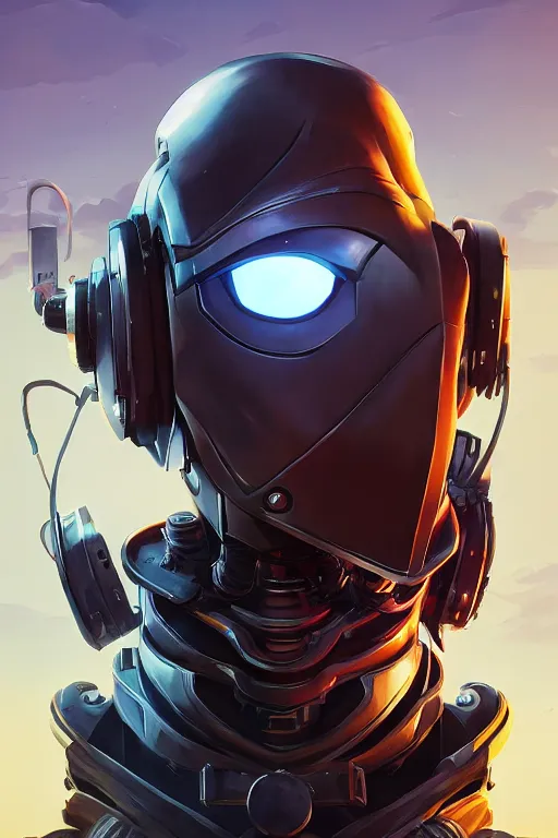 Image similar to epic mask helmet robot ninja portrait stylized as fornite style game design fanart by concept artist gervasio canda, behance hd by jesper ejsing, by rhads, makoto shinkai and lois van baarle, ilya kuvshinov, rossdraws global illumination radiating a glowing aura global illumination ray tracing hdr render in unreal engine 5