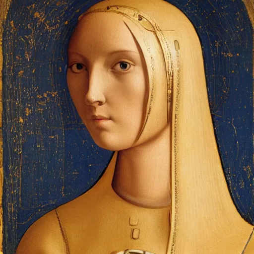 Image similar to a portrait of a female android by fra angelico