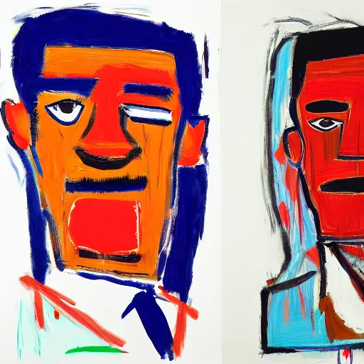 Prompt: hunter biden by basquiat