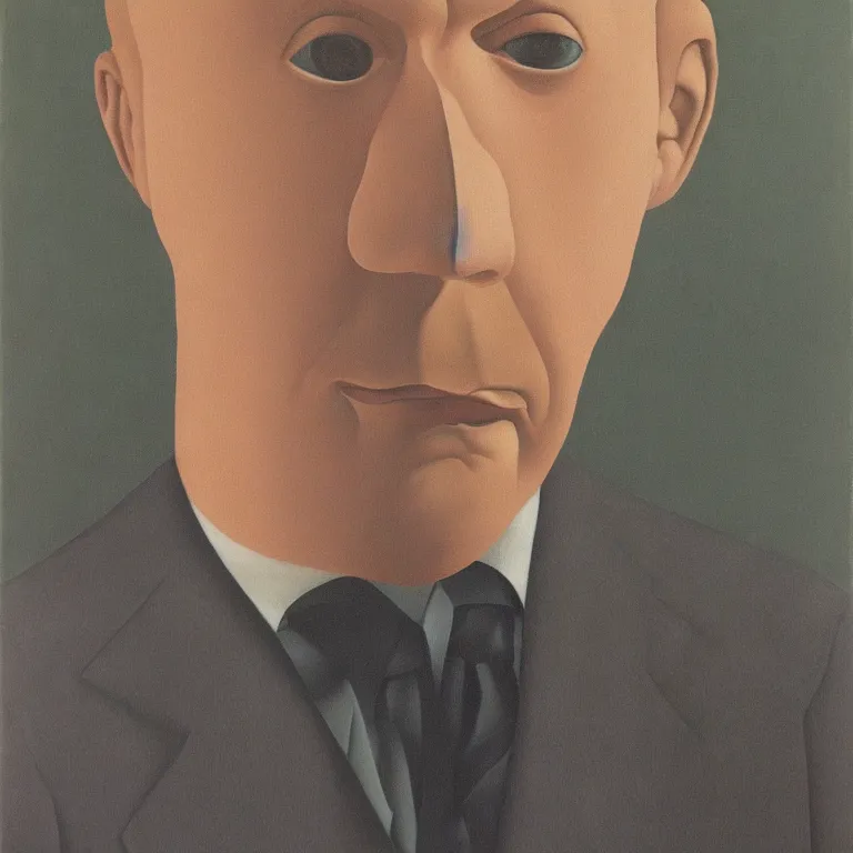 Prompt: portrait of a faceless man, by rene magritte, detailed painting, hd, hq, high resolution, high detail, 4 k, 8 k