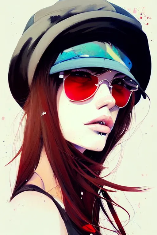 Image similar to a ultradetailed beautiful painting of a stylish girl wearing a bucket hat, by conrad roset, greg rutkowski and makoto shinkai trending on artstation