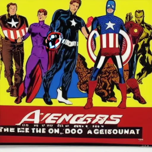 Image similar to Poster of the Avengers movie by Andy Warhol