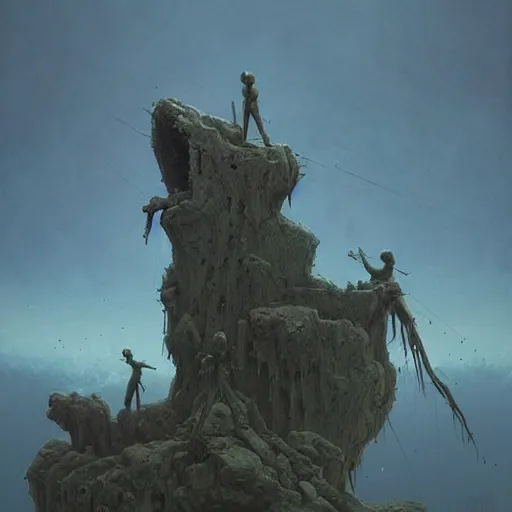 Image similar to end of the world, horror, loony toons style, illustrated by zdzisław Beksiński and greg rutkowski., Trending on artstation, artstationHD, artstationHQ, 4k, 8k