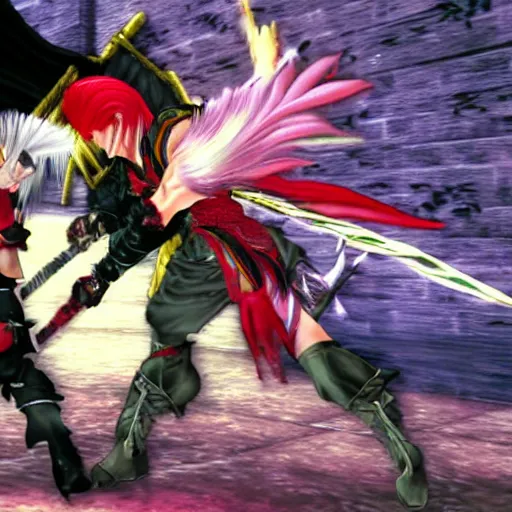 Prompt: sephiroth fighting against kefka