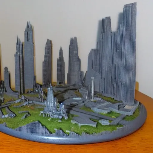 Prompt: 3 d printed skylines, skyrim gameplay