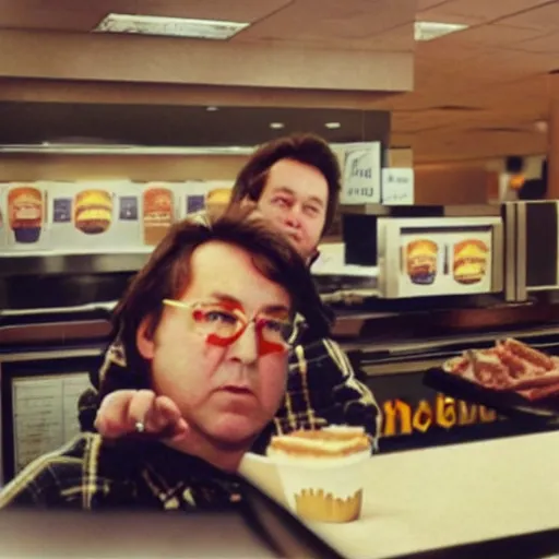 Image similar to bill hicks working in a mcdonalds