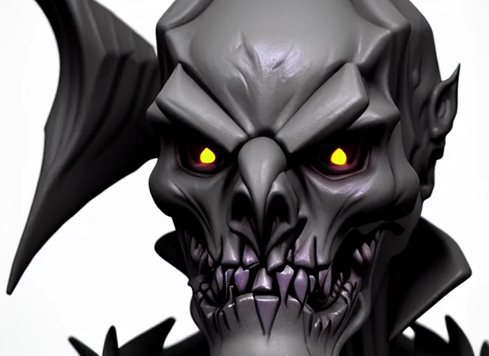 Image similar to necromancer head, stylized stl, 3 d render, activision blizzard style, hearthstone style, darksiders art style, greg rutkowski style