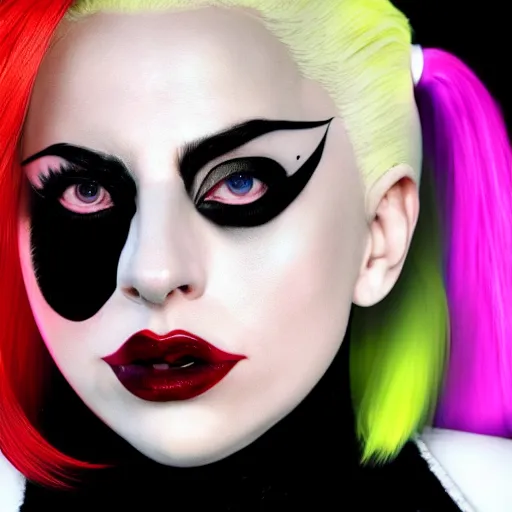Image similar to Lady Gaga as Harley Quinn 8k hdr