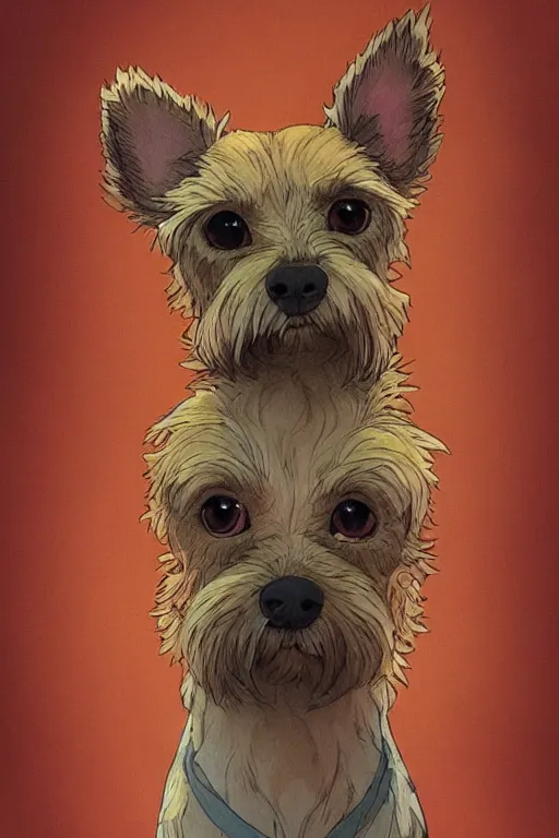 Prompt: a beautiful hyperdetailed illustration of tan chihuahua schnauzer mix, big mustache, mangy, cute, perfectly shaded, atmospheric lighting, style of studio ghibli, makoto shinkai, raphael lacoste, louis comfort tiffany, artgerm, james jean, victo ngai, ross tran, chinese style