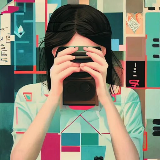 Image similar to Elle Fanning hacking a computer picture by Sachin Teng, asymmetrical, dark vibes, Realistic Painting , Organic painting, Matte Painting, geometric shapes, hard edges, graffiti, street art:2 by Sachin Teng:4