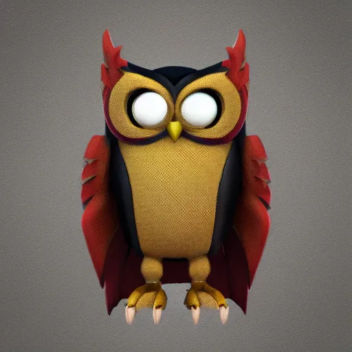 Prompt: game character anthropomorphic owl in the style of royalabc world