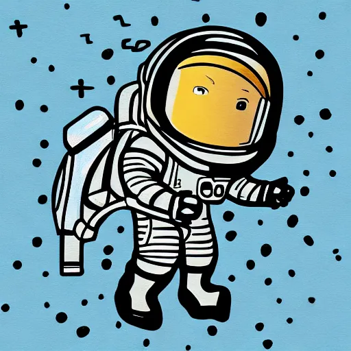 Prompt: astronaut, in Hiroaki Tsutsumi style