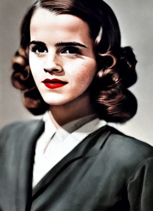 Image similar to Retro color photography 1940s portrait Hollywood headshot of Emma Watson