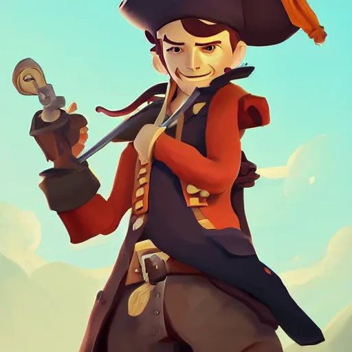 Image similar to painting jack the pirate on sea of thieves game avatar hero smooth face median photoshop filter cutout vector behance hd by jesper ejsing, by rhads, makoto shinkai and lois van baarle, ilya kuvshinov, rossdraws, illustration, art by ilya kuvshinov and gustav klimt