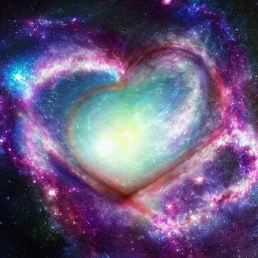 Image similar to a galaxy shaped as a heart