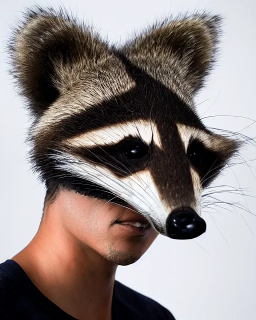 Image similar to a raccoon hat, fzd school of design, product photo, studio lighting