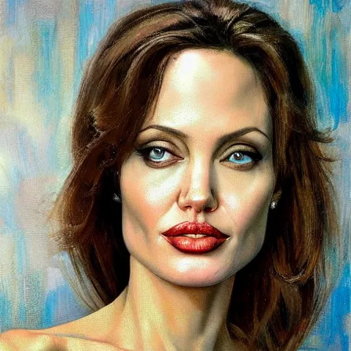 Image similar to oil painting of angelina jolie as housepainter by alexander nikolayevich samokhvalov ну или norman percevel rockwell from 1 9 3 0 s