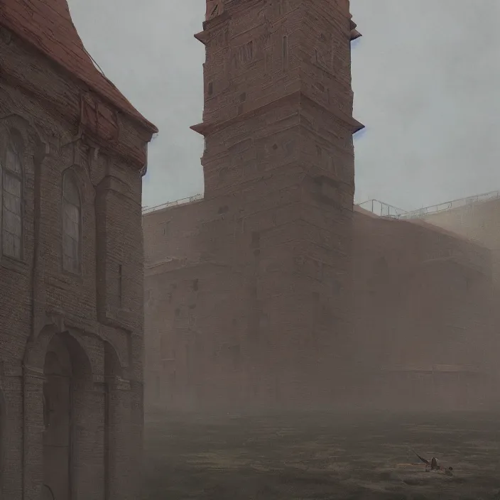 Image similar to a beautiful painting of a clock tower by zdzisław beksinski, greg rutkowski, in style of digital art. hyper detailed. octane render. maya. ray tracing. trending on artstation