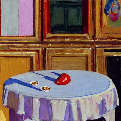 Prompt: The Queen\'s Table by Wayne Thiebaud
