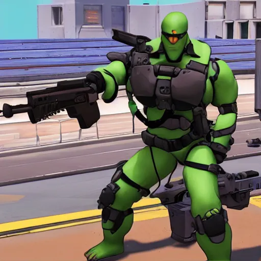 Image similar to Screenshot of Wojak as an Overwatch hero