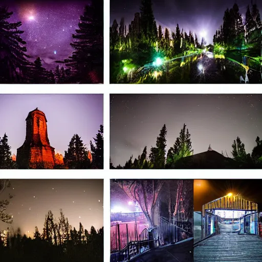 Prompt: photo stack, night photography