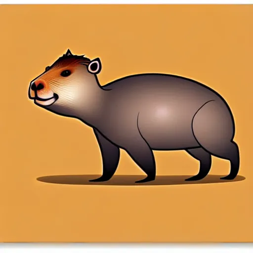 Prompt: funny animal capybara on white background cartoon style, high detail, 5 0 mm, mfs