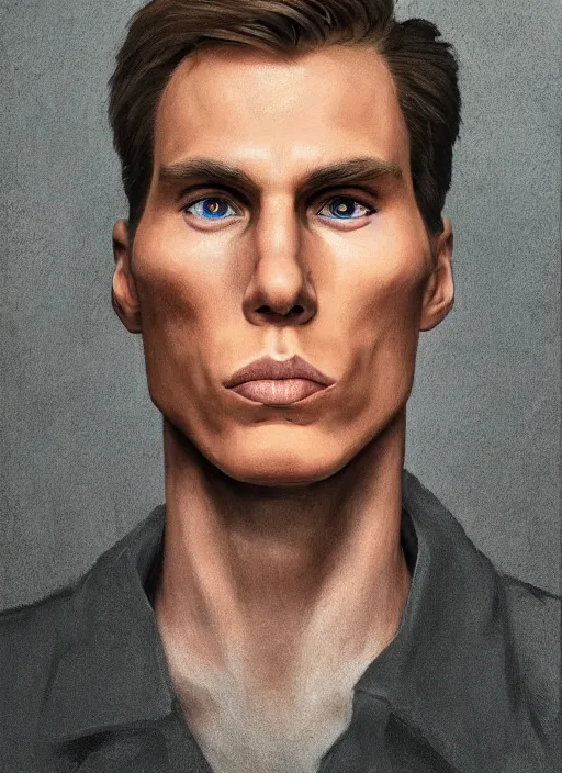 Image similar to photorealistic portrait photograph of jerma looking at you with a serious somber expression, twitch tv, jerma 9 8 5, pronounced cheekbones, strong jaw, depth of field, soft focus, highly detailed, intricate, realistic, national geographic cover, soft glow, textured skin