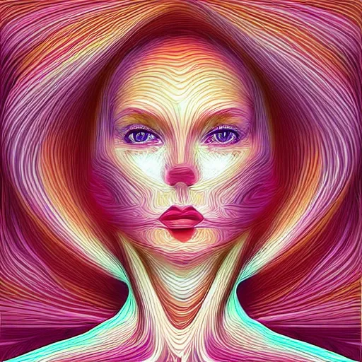 Prompt: A woman made of fractals