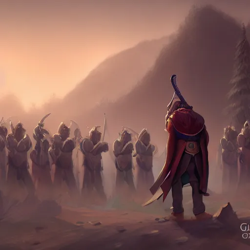 Image similar to a King a beutiful male king retro style stands with his army on sci-fi world fighti elves Big battle atmosferic foggy rainy stars digital painting, artstation, concept art, soft light, hdri, smooth, sharp focus, illustration, fantasy, intricate, elegant, highly detailed, D&D, matte painting, in the style of Greg Rutkowski and Alphonse Mucha and artemisia, 8k, highly detailed, jurgens, rutkowski, bouguereau, pastoral, rustic, georgic