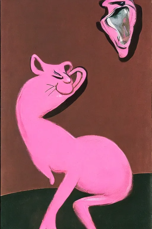 Image similar to The pink panther by Francis Bacon