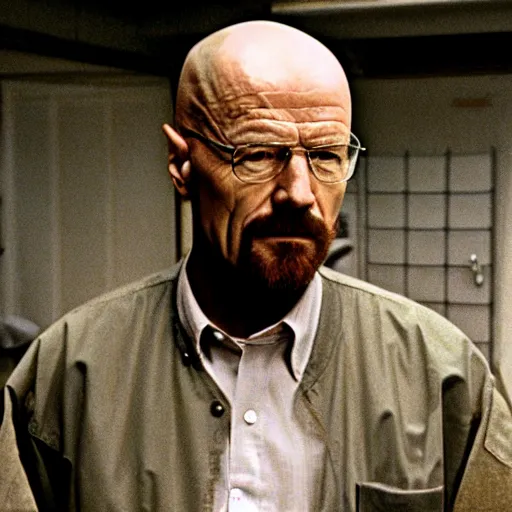 Prompt: walter white in the wire tv show, 4 k